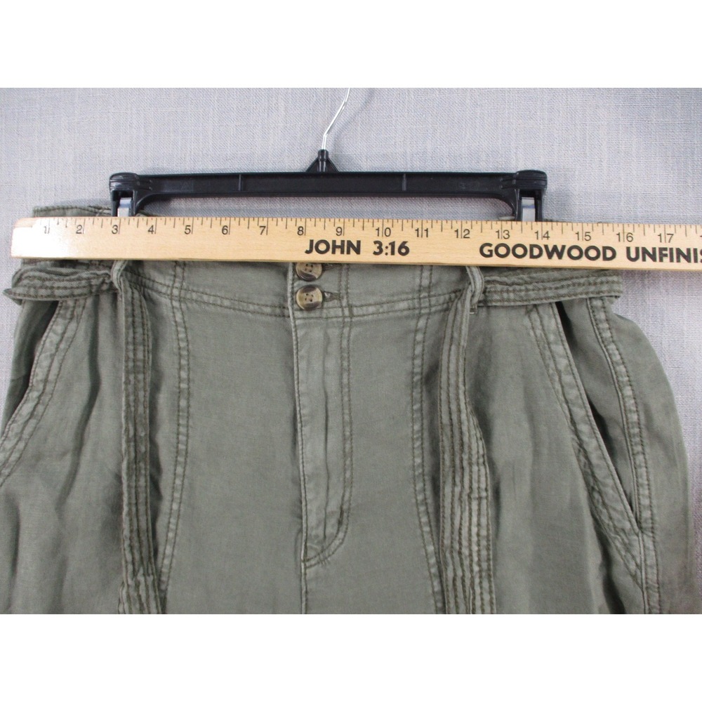 Universal Thread Olive Green Linen Utility Tie Waist Pants Womens 8 Regular - Picture 3 of 12